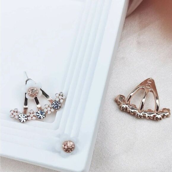 5/$25  Sided Ear Jacket Earrings Rhinestone Earrings - Picture 4 of 6